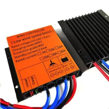 Imagem de HYZHANHONG Controlador de Carga MPPT à Prova de Água de 8000W Eficiente, DC12V 24V 48V IP67 para Turbinas Eólicas, Controlador Regulador de Carga de Bateria 220V,Yellow,12V