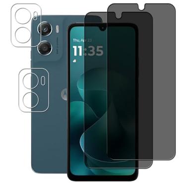 Imagem de HKKAIS Pacote com 2-2 protetores de tela de privacidade projetados para Moto G06 Película de vidro temperado privada anti-espião, pacote com 2 unidades