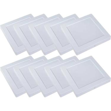 Imagem de Kit 10 Luminária Plafon Led Quadrado Sobrepor 18W 4000K Noll