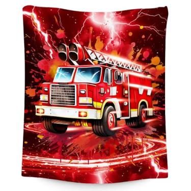 Imagem de COZYAURA Cobertor infantil – Presentes de caminhão de bombeiros para meninos e crianças – 102 x 127 cm, cobertores de flanela confortáveis para soneca
