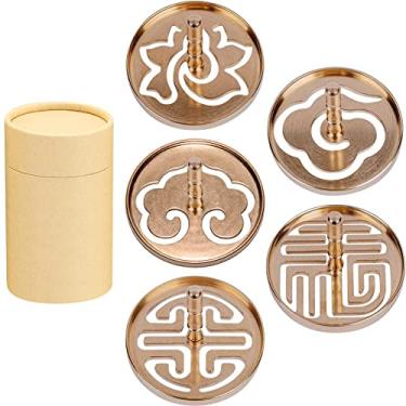 Imagem de OLizee Kit de fabricação de incenso com pote de papel kraft e molde de selo de incenso para acessórios de fragrância DIY