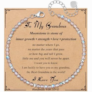 Imagem de JoycuFF Presente exclusivo de amizade para aniversário de melhor amiga, melhor amigo, colega de trabalho, presentes de Natal, pulseiras com contas de pedra da lua para mulheres, joias inspiradoras