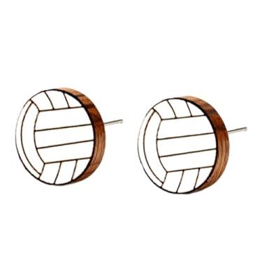 Imagem de Brincos de madeira para mulheres, pé grande, softball, tênis, pinguim, tartaruga, cão, gato, vaca, pato, Papai Noel, preguiça, hipopótamo, margarida, golfinho, fofo, vintage, hipoalergênico, brincos