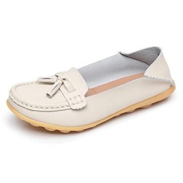 Imagem de VenusCelia Mocassim feminino Lantern Comfort Walking Flat, Bege, 37