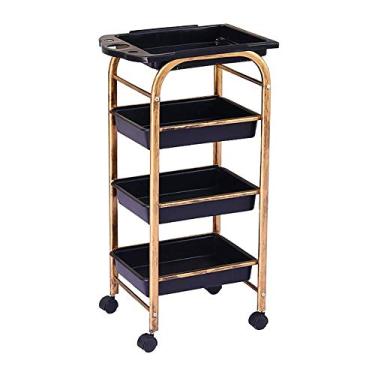 Imagem de LMJYU Carrinho de servir para salão de beleza com 4 gavetas, carrinho de ferramentas de beleza para cabeleireiro com roda, capacidade de 15 kg, carrinho de rodinhas utilitário médico, 5 níveis