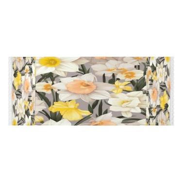 Imagem de Wassud Capas de lavadora e secadora de flores amarelas, protetor de lavadora com sacos de armazenamento, capa de geladeira à prova de poeira com bolsos para lavanderia doméstica, cozinha, 120 x 55 cm