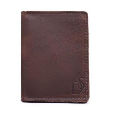 Imagem de Carteira Masculina Slim em Couro Porta Cartao Vertical Lisa Pequena Portatil Forro Interno-Masculino