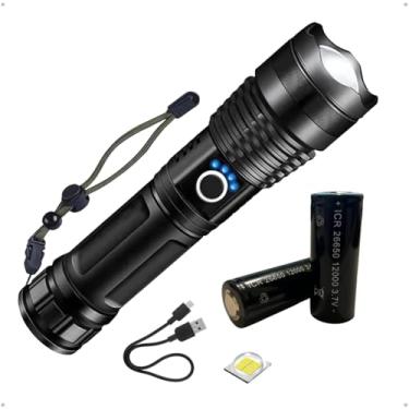 Imagem de Lanterna Tática T9 + Duas Baterias Recarregáveis A Mais Forte Do Mundo Zoom Potente Duradoura Militar