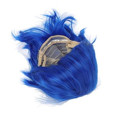 Imagem de Luqeeg Peruca Masculina Fofa Azul Anime Cosplay para Festa a Fantasia Cabelo Sintético-peruca Curta para Festa Cosplay, Halloween