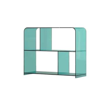 Imagem de Suporte para armazenamento de CDs Estante para discos de vinil em acrílico transparente, porta-revistas e mesa lateral para sofá(Green)