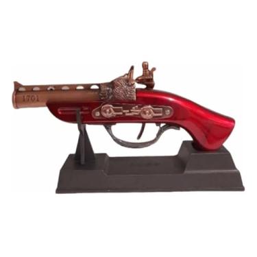 Imagem de Isqueiro Maçarico Portátil Formato Arma Garrucha Vintage Multifuncional com Suporte