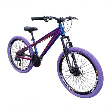 Imagem de Bicicleta Aro 26 Gta Rebel Freeride Downhill 21v Rodas Vmaxx Dh Freio A Disco Pneu Flame Camaleão