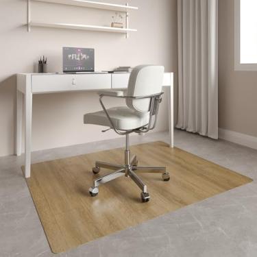 Imagem de Tapete de cadeira de escritório sem rugas 101,6 cm x 127 cm para madeira, tapete de cadeira de computador de deslizamento fácil para madeira, protetor de piso de cadeiras de PVC, tapetes resistentes