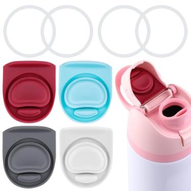 Imagem de BMSQOFD 4 conjuntos de tampas de vedação de substituição para boca de tampa Owala Freesip, peças de anel de vedação de silicone para garrafa de água, acessórios de tampa superior para Owala Freesip 16