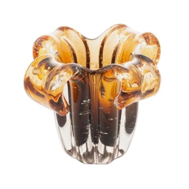 Imagem de WOLFF - Vaso de Vidro Italy Âmbar e Marrom 14cm x 13cm-Enxoval - Casamento - Decoração - Enfeites - Mesa Posta - Vasos Decorativos