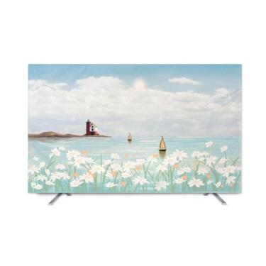 Imagem de Protetores de tela para TV interna, 32-85 polegadas TV capa de poeira pano para LED LCD Flat Home Decorative Covers - Tipo 04||65 polegadas