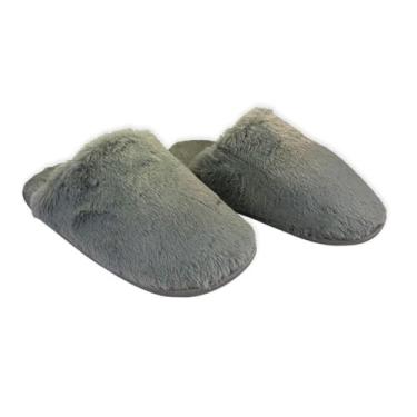 Imagem de Pantufa Feminina Felpuda, Cinza, Poliéster e Borracha TPR, 36/37, 24,5cm x 10cm, 330g