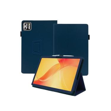 Imagem de Capa para tablet PRITOM B8/PRITOM L8/VASOUN Tab8 de 8 polegadas, capa fólio de couro premium com alça de mão para tablet, azul.