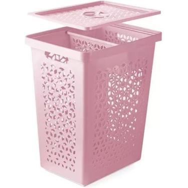 Imagem de Cesto Organizador para Roupas Sujas e Limpas Tampa 55 Litros e Cesto I