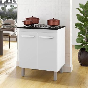 Imagem de Balcão Vani Para Cooktop 4 Bocas 2 Portas Cozinha Mb1 70cm Cor Branco