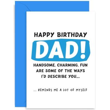 Imagem de Old English Co. Cartões de aniversário engraçados para pai - "Reminds Me of Myself" presente de aniversário hilário para ele - Cartão de aniversário masculino divertido para a família | Em branco por