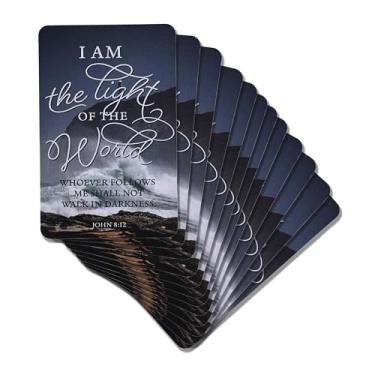 Imagem de Dicksons Marcador de livro cristão inspirador para livros, estudo bíblico, diários 6 x 10 cm, cartolina Light of The World, pacote com 12