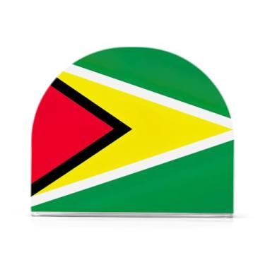 Imagem de Porta-guardanapos de almoço acrílico com bandeira da Guiana, porta-guardanapos para festas, porta-guardanapos de bar para guardanapos de papel de jantar