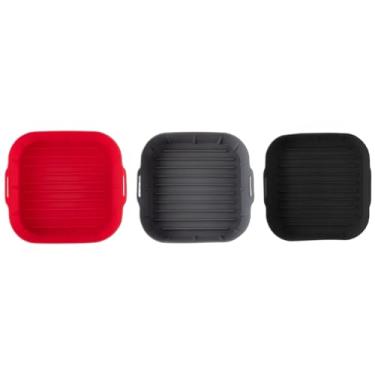 Imagem de Forma de Silicone Quadrada para Airfryer 20cm Fritadeira Elétrica 4~6 Litros(2,Aleatório)