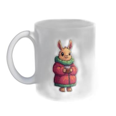Imagem de Caneca Xícara de Café Porcelana 300ml Com Desenho Lhama Rosa
