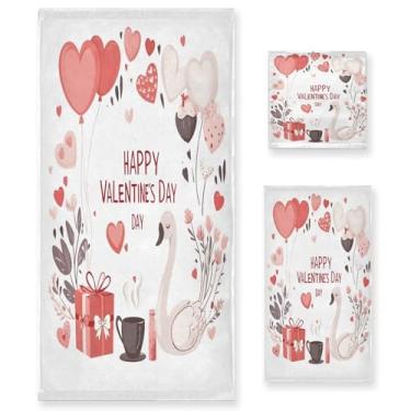 Imagem de Wassud Lindo conjunto de 3 toalhas de banho para o Dia dos Namorados, toalhas super macias e absorventes para banheiro, toalhas de banho de secagem rápida, toalha de banho para academia, spa, hotel