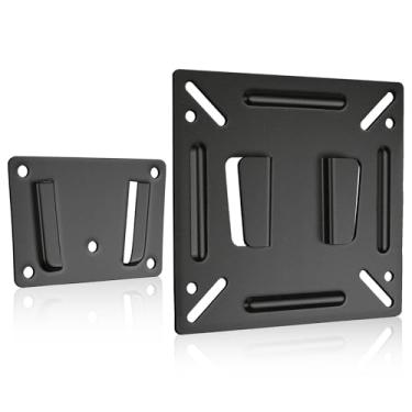 Imagem de TechKen Suporte de parede para monitor para a maioria dos calendários e monitores digitais inteligentes de 14-27 polegadas, suporte universal de baixo perfil máximo VESA 100 x 100 mm para calendário