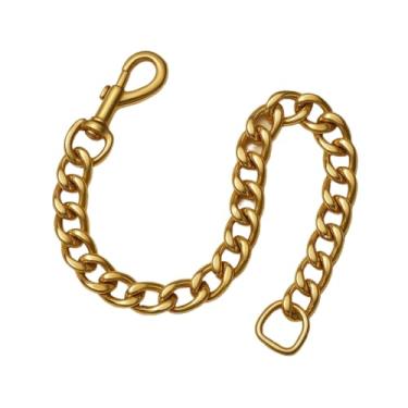 Imagem de Coleiras Correntinha Pet Acessório Estilosa Colar Coleira Para Cães Cachorro Gato Ajustável Com Mosquetão Elegante e Leve (Dourado,M)