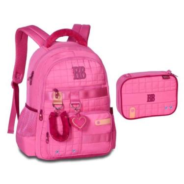 Imagem de Kit Mochila + Estojo Box Rebecca Bonbon Plush Dreams Rosa - Clio Style