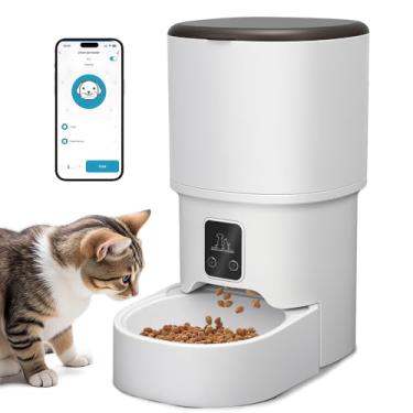 Imagem de 4L Comedouro Automático para Gatos e Cães, Controlador Remoto para Telemóvel, Alimentador Automático Pet, Distribuidor de Ração Seca com Alimentação Programada