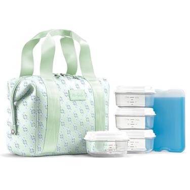 Imagem de Fit & Fresh Lancheira de neoprene para mulheres, lancheira feminina isolada para trabalho, resistente a rasgos e manchas, lancheira grande para mulheres com recipientes e gelo, bolsa Remi lavável na