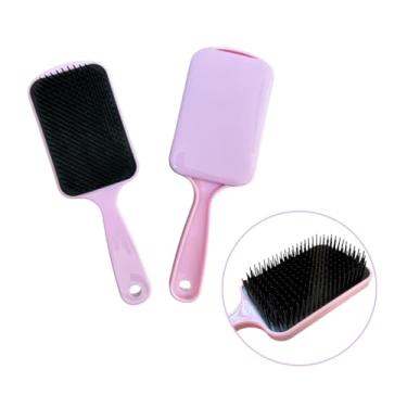 Imagem de Escova Raquete Mágica para Pentear Cabelo Anti Frizz Desembaraçadora - Todos os Tipos de Cabelo - Cores Variadas (Rosa, Roxo, Rosa Claro, Vermelho) (Rosa)