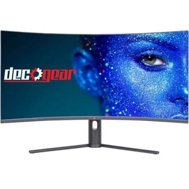 Imagem de Deco Gear Monitor curvo ultra amplo de 86.4 cm 3440x1440 21:9, 144Hz, HDR10, taxa de contraste de 4000:1, 99% sRGB, 16,7 milhões de cores, sincronização adaptativa, redução de luz azul