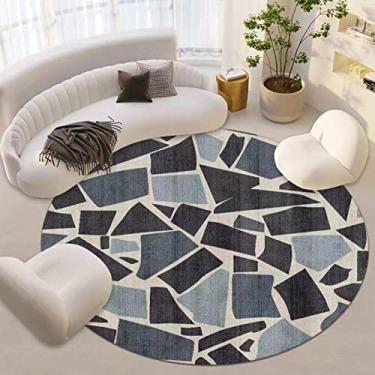 Imagem de Tapete redondo de veludo de cristal tapete redondo antiderrapante lavável, tapete macio e fofo para sala de estar, sofá, quarto, quarto infantil, decoração de berçário, C, diâmetro 100 cm