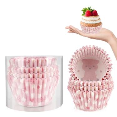 Imagem de Kiopdse Forros de cupcake, 100 forros de muffin, embalagens de cupcake, forros de papel para cupcake, forros de papel com tema de porco, forros de cupcake para muffin, copos de papel, papéis de