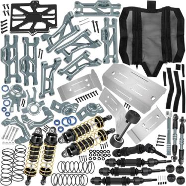 Imagem de BRCatWPark RC Upgrades Part for 1/16 Mini Maxx,Shocks,Dust Resist Cover,Controller Mount Plate,DriveShaft,Wheelie Bar,Chassis,Arm,Caster/Steering Block,Stub Axle Carriers,Steering,Link,Titanium Black