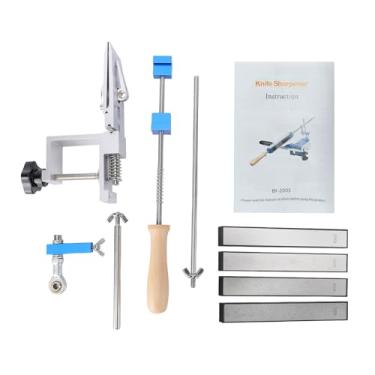 Imagem de LiebeWH Ferramenta de Afiação Profissional Com Guias Angulares 150/400/800/2000 Pedras de Amolar para Lâminas de Cozinha e Uso Externo (Com 4 pedras de amolar de diamante)