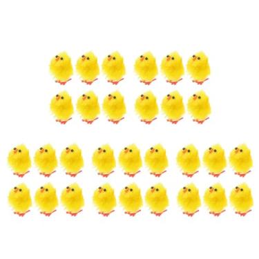 Imagem de FOMIYES 30 Pintinhos de Pelúcia de Páscoa, 1. Mini Pintinhos Amarelos Fofinhos de 45 Cm, Figuras de Galinhas de Pelúcia Macia de Plástico para Decoração de Bolos, Estátuas de Animais de Fazenda