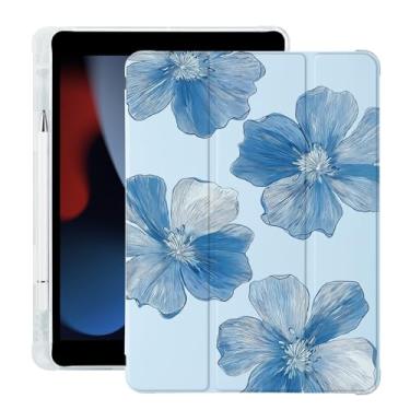 Imagem de BlHMCASE Linda capa floral floral para iPad (A16) 11ª geração 2025, para iPad 10ª geração, capa de 10,9 polegadas 2022 com suporte para lápis, hibernar/despertar automático, capa traseira de TPU macio