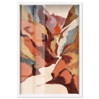 Imagem de Warmth of the Earth I Shadowbox Print Boho Brown Wall Art por Art Remedy, moldura branca, 43 x 63 cm
