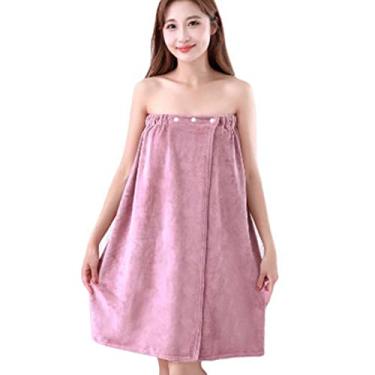 Imagem de Zerodis Toalha de Banho de Microfibra Toalhas de Banho Elásticas para Chuveiro Spa Envoltório Corporal Com Pressão Dupla Toalha Macia Antiderrapante para Uso Doméstico Em Hotéis Femininos de de