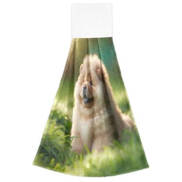 Imagem de Joisal Puppy Chow Chow Toalhas de mão para pendurar cachorro toalhas de mão para forno de cozinha toalhas de dedo ultra absorventes decorações de cozinha fofas conjunto de 2, 18,2 x 14 polegadas