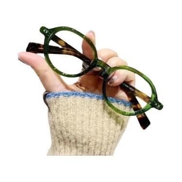 Imagem de Óculos De Computador Unissex Retrô Com Armação Oval Anti Luz Azul, Ócu