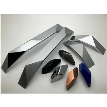 Imagem de HTNAFONI Puxador de porta de armário preto cinza dourado simples puxador de porta de armário de cozinha puxadores de móveis ferragens 1 peça (bronze vermelho 128 mm)