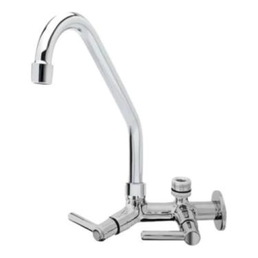 Imagem de Torneira Com Adaptador Filtro e Maquina De Lavar Torneira De Parede Cromada