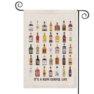 Imagem de ZJXHPO Rum Garden Flag Rum Lover Housewarming Gift It's A Rum-Derful Life Outdoor Varanda Decoração Rum Balde Yard Bandeira (Rum Flag)